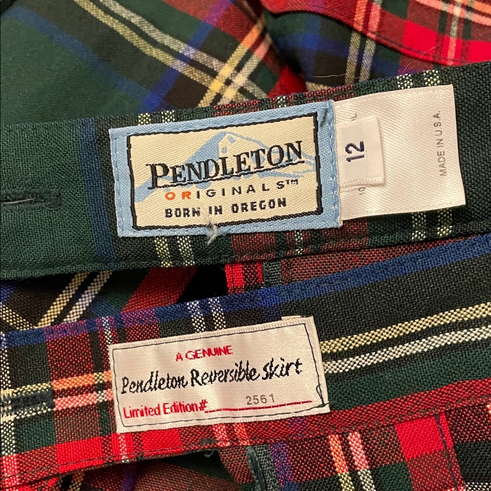 Pendleton Reversible Virgin Wool Pleated Plaid Sk… - image 5